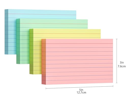 Modern Colored Index Cards 3x5, 200 Pack, 180gsm Kit