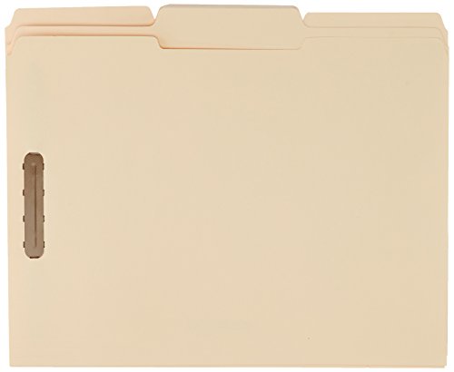 Eco-Friendly Basics Manila File Folders with Fasteners for Organized Filing, Letter Kit