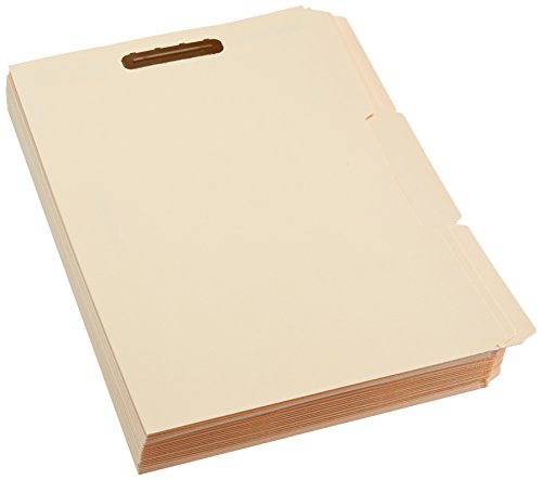 Eco-Friendly Basics Manila File Folders with Fasteners for Organized Filing, Letter Kit