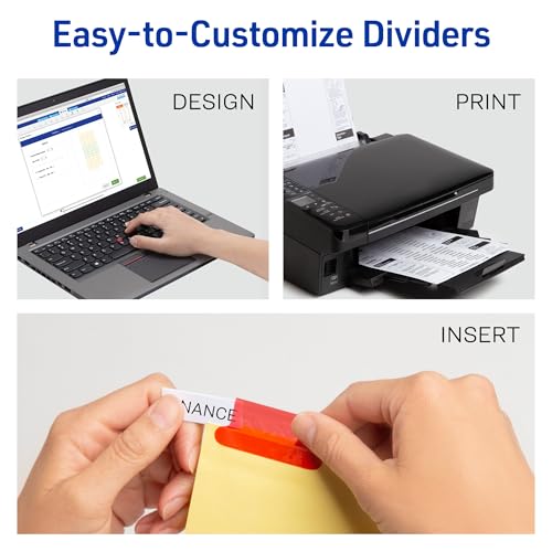 Eco-Friendly Avery Insertable Dividers for 3 Ring Binders, 8 Tabs per