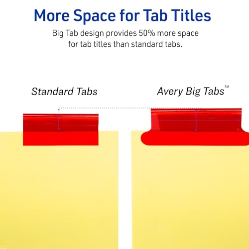 Eco-Friendly Avery Insertable Dividers for 3 Ring Binders, 8 Tabs per