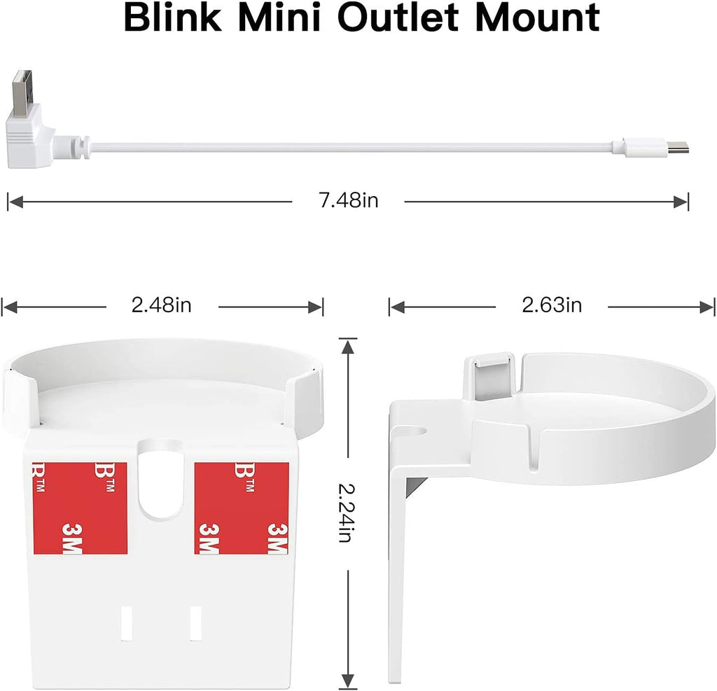 2 Pack Blink Mini Outlet Wall Mount, 360 Degree Swivel AC Outlet Wall Plug Mount Stand Holder Bracket - No Messy Wires or Wall Damage