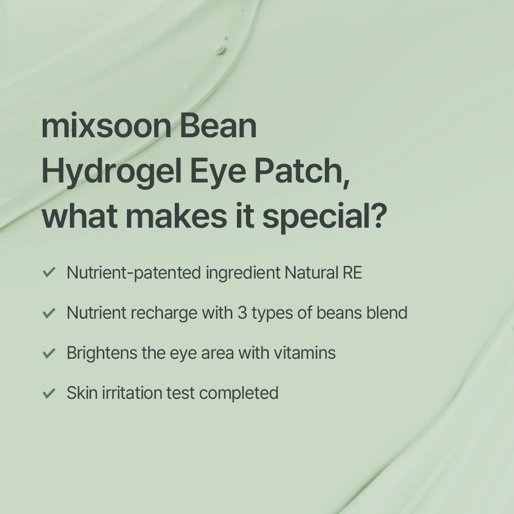 mixsoon Collagen Hydrogel Eye Patches Hydrating Gel Eye Mask with Collagen, Peptides and Amino Acids for Smooth Under Eye Skin Care 84 g / 2.84 fl.oz. (30 pairs) Korean Glass Skin Care