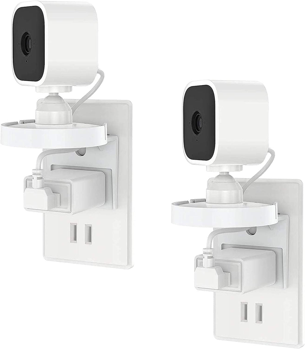 2 Pack Blink Mini Outlet Wall Mount, 360 Degree Swivel AC Outlet Wall Plug Mount Stand Holder Bracket - No Messy Wires or Wall Damage