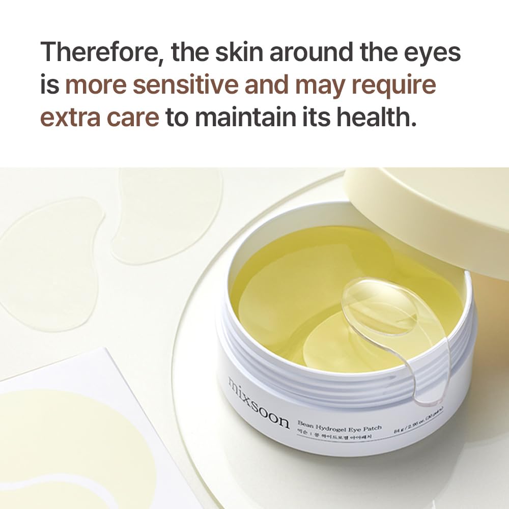 mixsoon Collagen Hydrogel Eye Patches Hydrating Gel Eye Mask with Collagen, Peptides and Amino Acids for Smooth Under Eye Skin Care 84 g / 2.84 fl.oz. (30 pairs) Korean Glass Skin Care