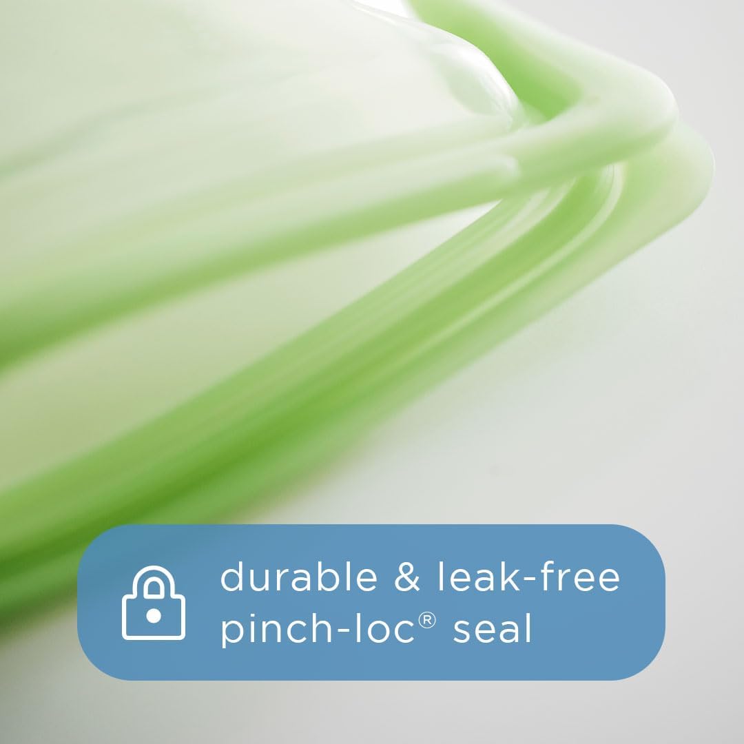 Stasher Silicone Reusable Storage Bag, Stand-Up Mid Bag, Reusable Freezer Bags, Microwave, Dishwasher, Oven Safe, Sous Vide, Premium Lunch Container, Eco Friendly, Food Storage Bags, 56 oz, Aqua