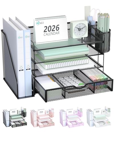 Classic WALI Desk File Organizer, 4 Tier Desktop Paper Letter Set