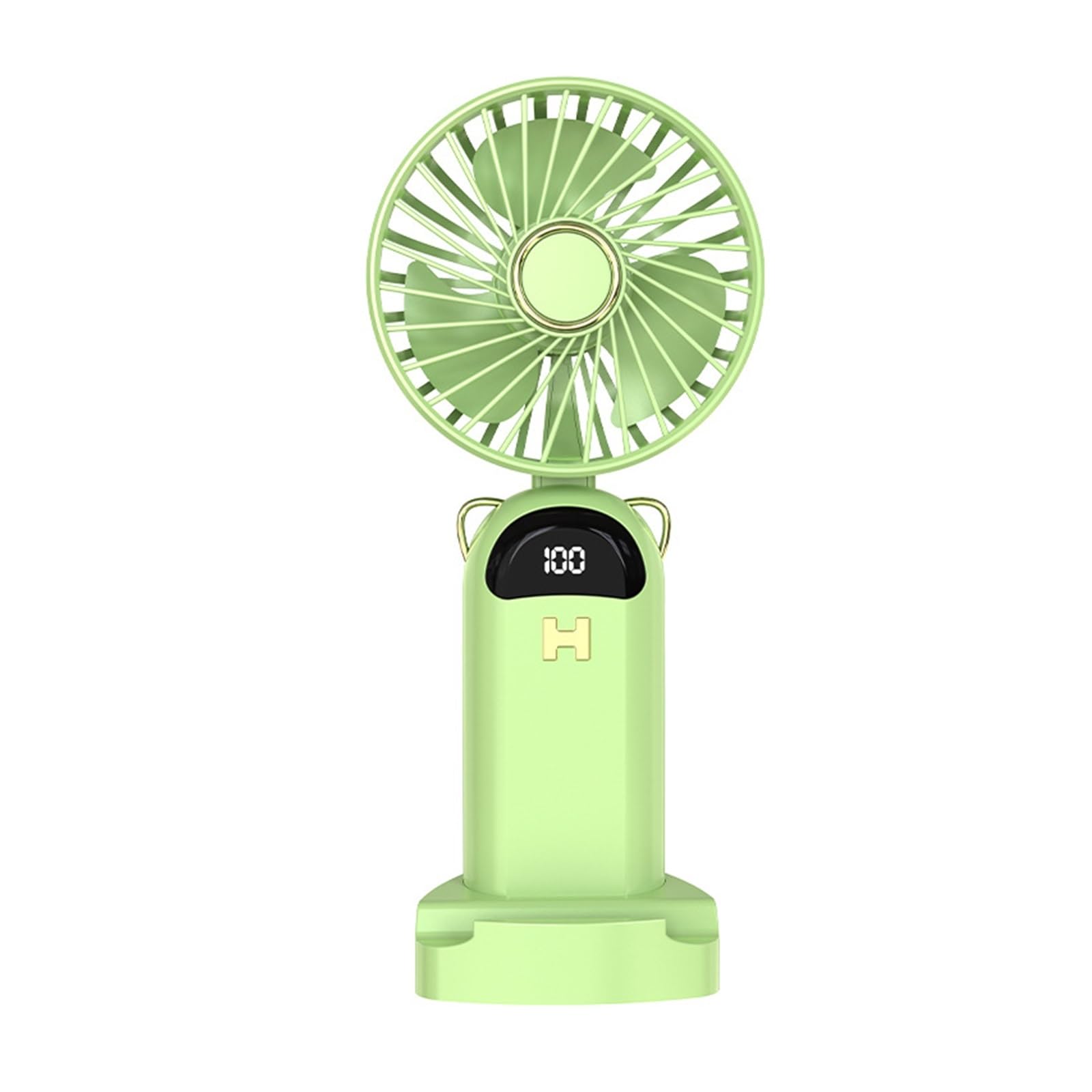 Handheld fan USB rechargeable small portable digital display | White