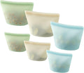 6 Pack Reusable Silicone Food Storage Bags, Emptycolor Reusable Bags, Leakproof Freezer Bag for Sandwich, Snack, Dishwasher Safe, BPA Free