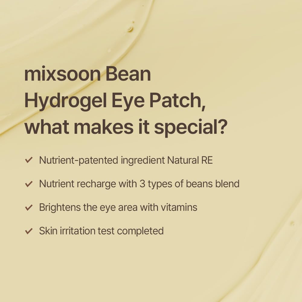 mixsoon Collagen Hydrogel Eye Patches Hydrating Gel Eye Mask with Collagen, Peptides and Amino Acids for Smooth Under Eye Skin Care 84 g / 2.84 fl.oz. (30 pairs) Korean Glass Skin Care