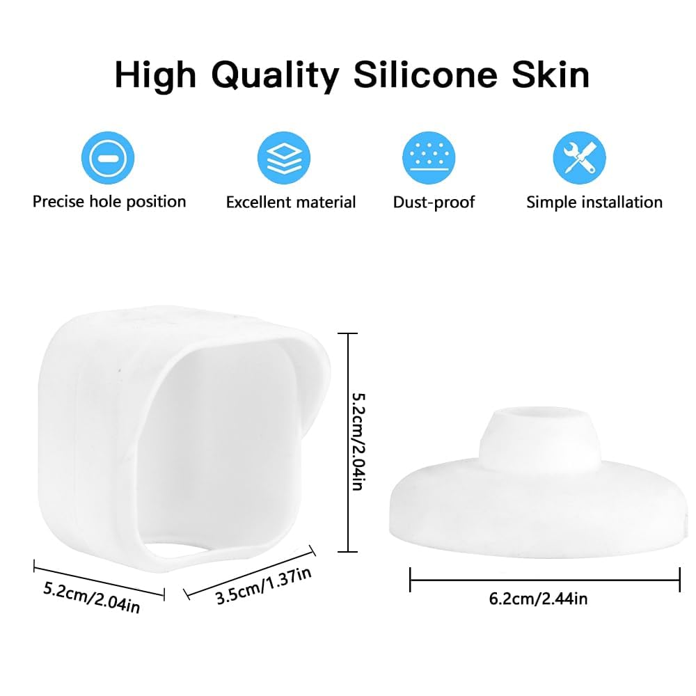 Gusfeliz Camera Case for Blink Mini 2 Camera (2024) Black Silicone Cover Waterproof Protective Cover,White
