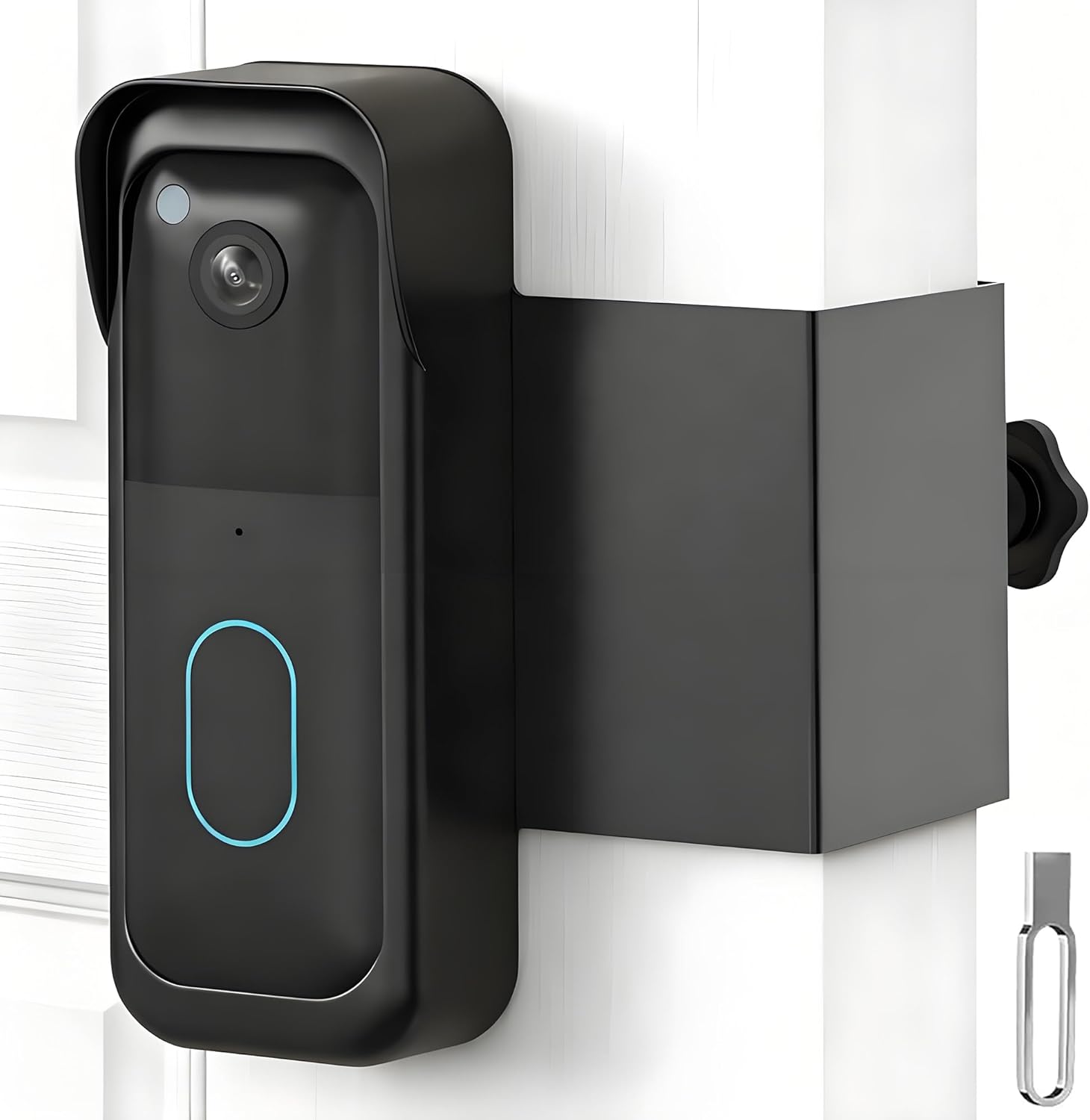Anti-Theft Blink Doorbell Mount,No-Drilling Non-Blocking Motion Sensor Design,Apartment Door Bell Kits for Renters,Weatherproof Blink Camera Holder with Rain Cover,Easy Installation