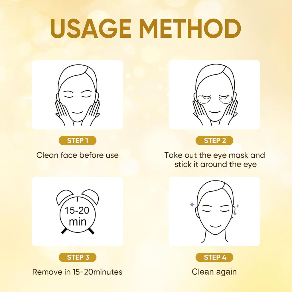 CHMI 180 Pcs (90 Pairs) Under Eye Patches, 3-Pack Eye Mask Set (24K Gold, Hyaluronic Acid, Rose) for Dark Circles and Puffy Eyes, Hydrating Gel Pads for Undereye Bags, Skin Care.