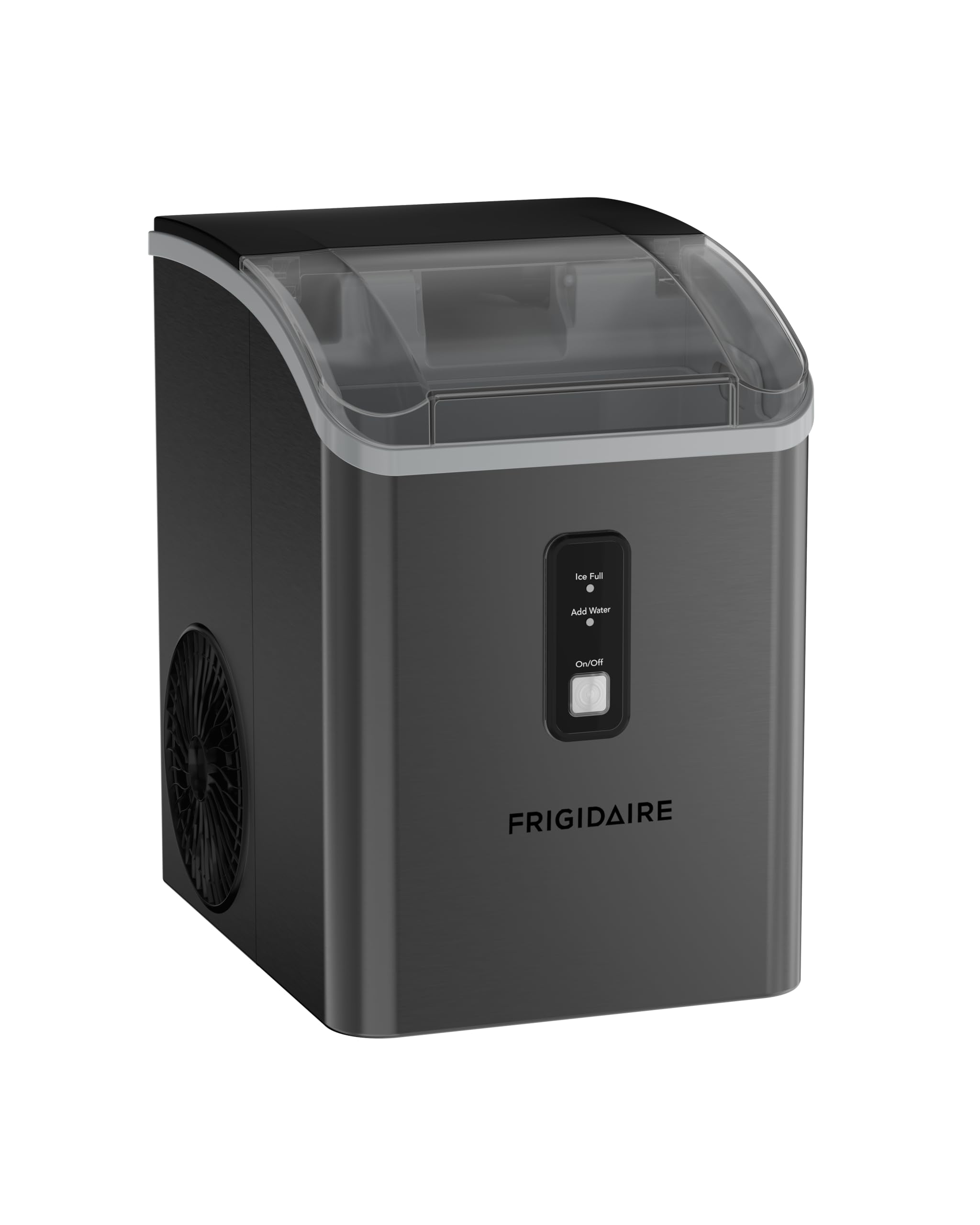 Frigidaire Countertop Crunchy Chewable Nugget Ice Maker, Compact, 33lbs per Day, Metallic Finish
