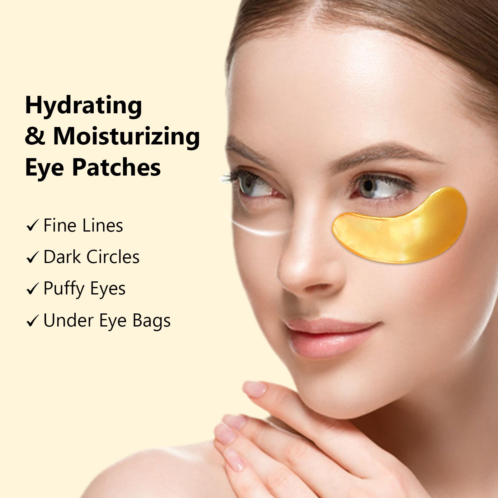 Adofect Hydrogel Caffeine Under Eye Masks, Collagen Eye Patches for Dark Circles Puffy Eyes Under Eye Bags, Deep Hydration Eye Gels for All Skin Types, Skin Care Gifts (Pink, 30 Pairs)