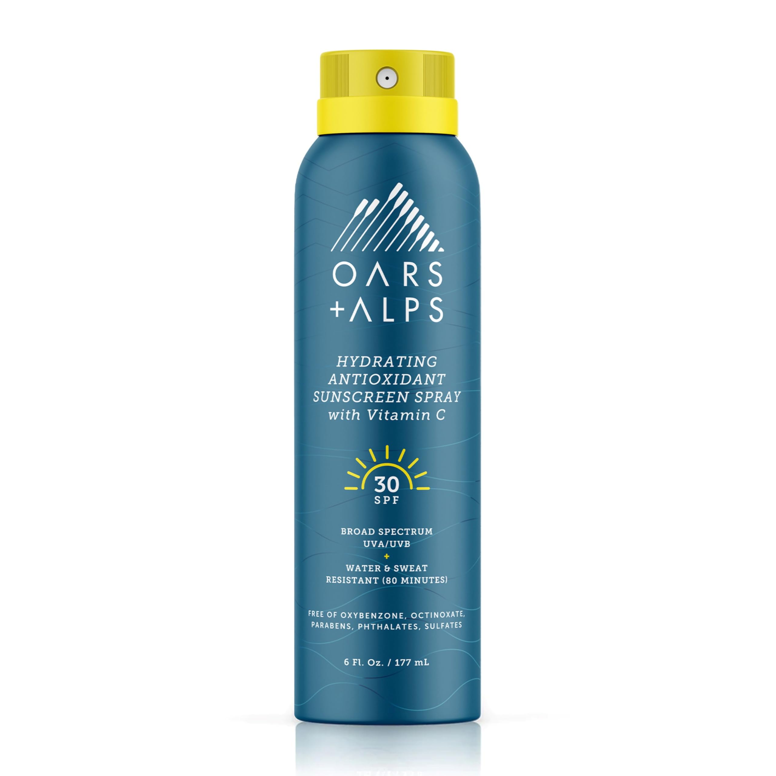 Oars + Alps SPF 50 Face & Body Broad Spectrum Sunscreen Spray | Fast-Absorbing, Lightweight, Non-Greasy, Hawaii Reef Act 104 Compliant, Water-Resistant, Octinoxate + Oxybenzone Free, 6 Oz, 1 Pack