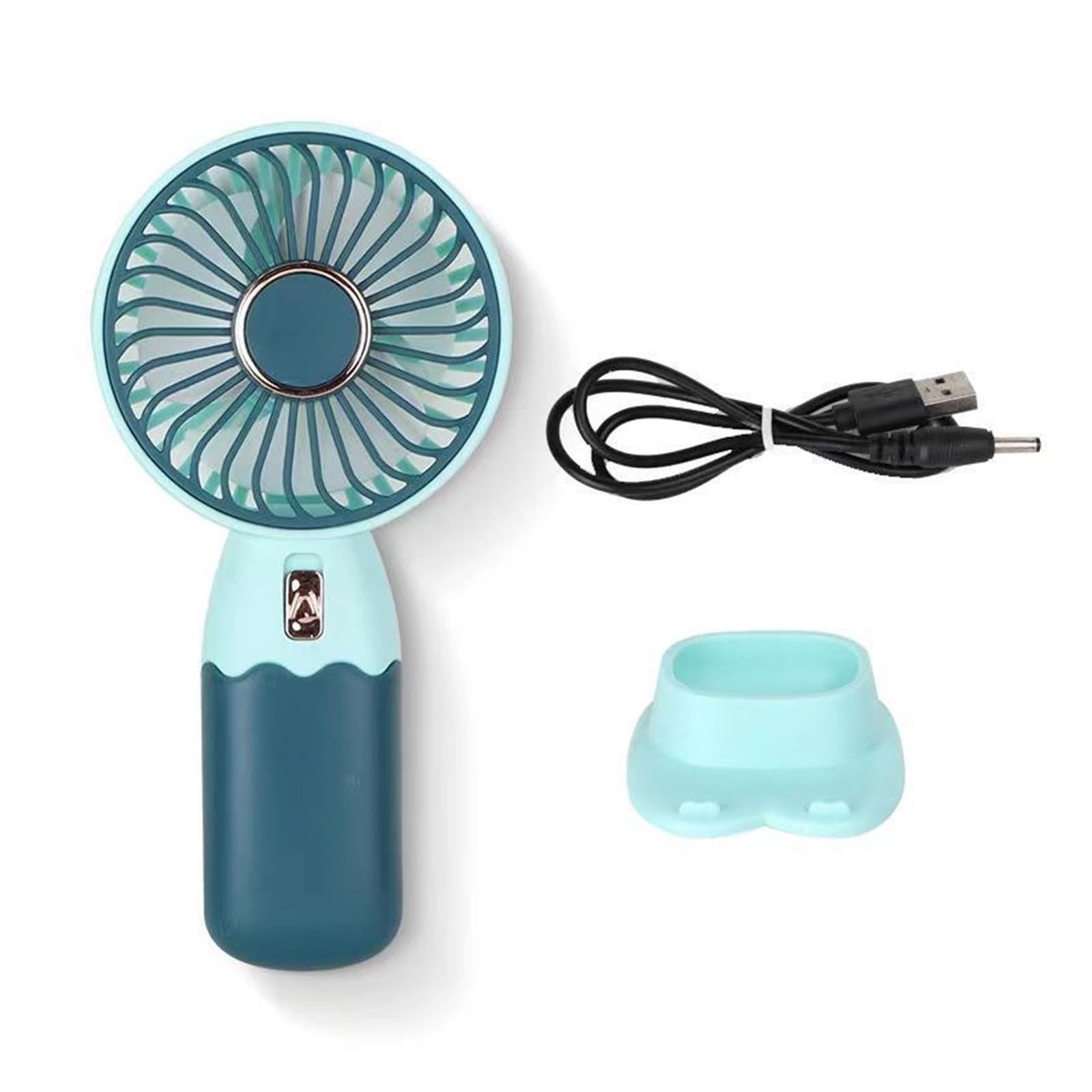 2 In 1 Mini Electric Fan Outdoor Portable Handheld Usb Rechargeable Cooling Desk With Mobile Phone Stand Function Summer
