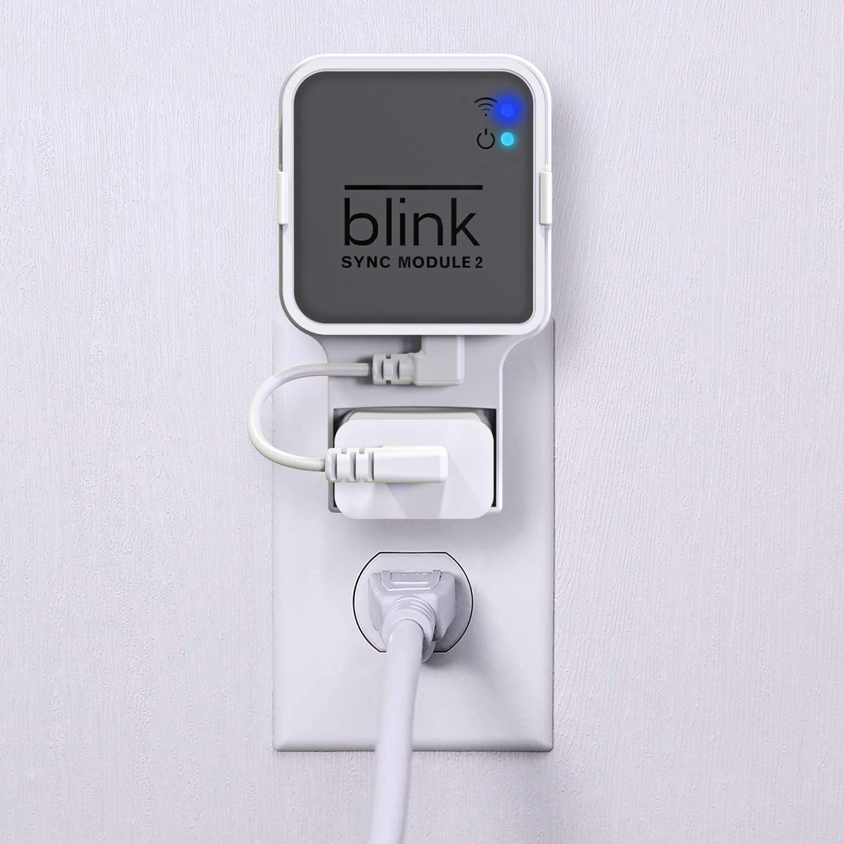 Gresur Outlet Wall Mount for Blink Sync Module 2, Mount Bracket Holder for Blink Outdoor Camera No Messy Wires Outdoor and Indoor Home Security Camera Mount with Short Cable (1 Pack)