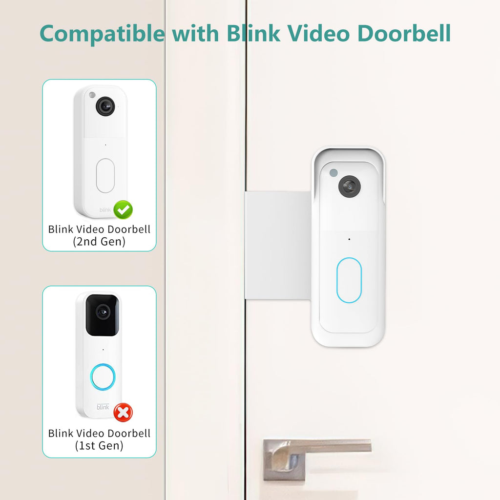No-Drill Blink Doorbell Mount, Anti-Theft Door Mount for Blink Doorbell Camera, Quick Install Doorbell Kits Ideal for Rental Apartments, No Sensor Blockage, Black