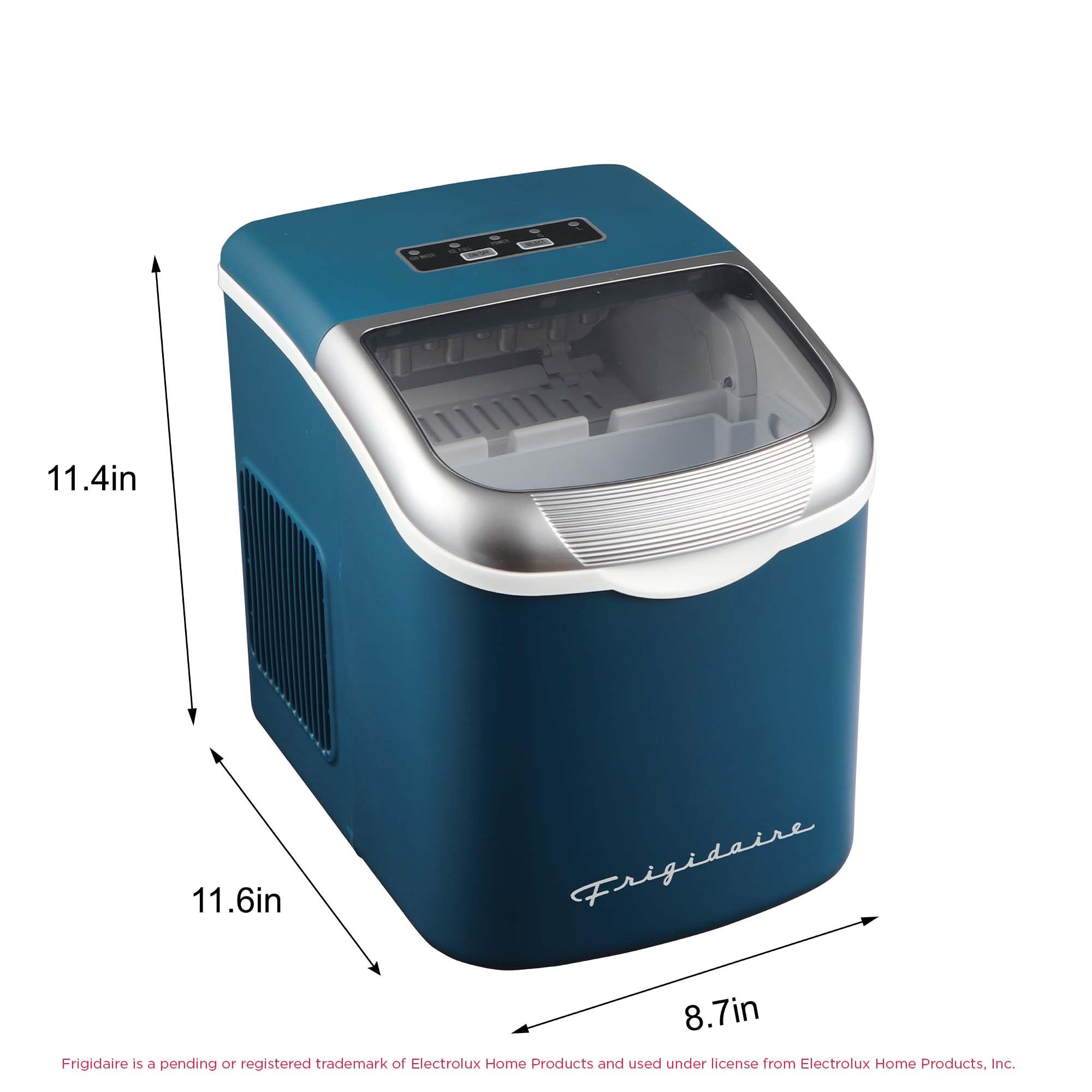FRIGIDAIRE Retro Compact Ice Maker Machine, Bullet Ice, 26 lb per Day (BlackRoseGold)