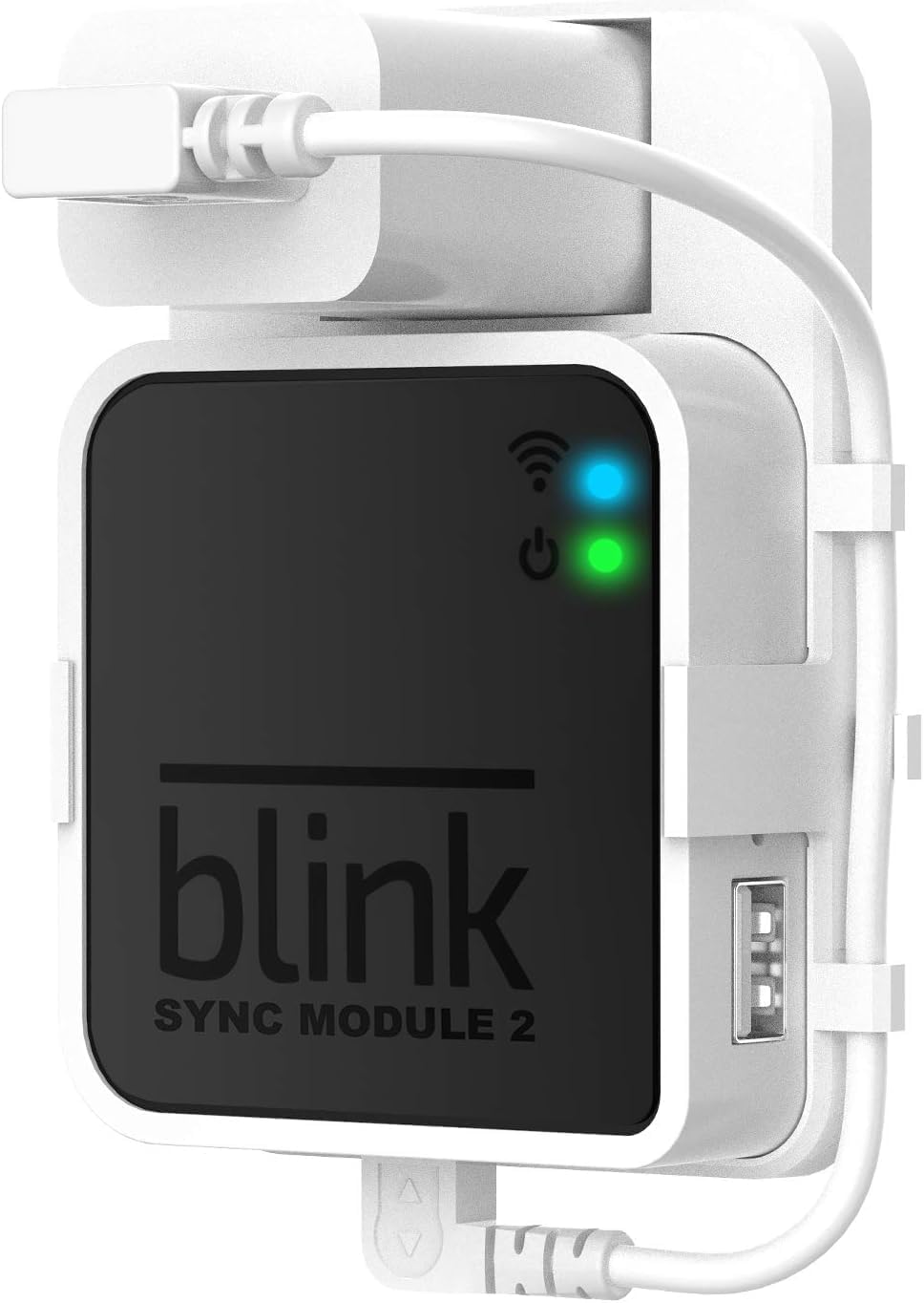 Outlet Wall Mount for Blink Sync Module 2, Mount Bracket Holder for Bink Ourdoor Indoor Camera Security with No Messy Easy to Move (White)