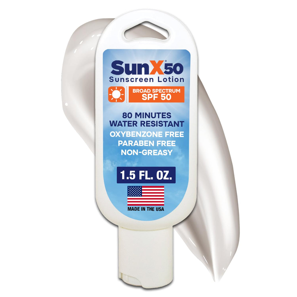 CoreTex Sun X 50 SPF Broad Spectrum Sunscreen Lotion - 4oz Bottle of Paraben, Oxybenzone, Octinoxate, & Oil Free Sunscreen - No White Cast and Water Resistant Up to 80 Minutes