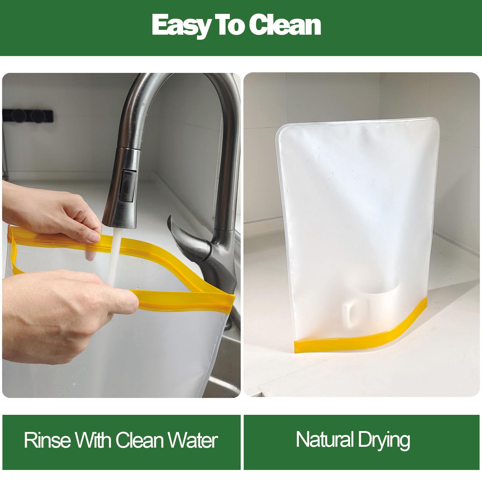 4 Pcs 2 Gallon Reusable Freezer Bags, Large Capacity, BPA Free Reusable Leakproof Food Storage Bags,13 "x 16", Used For Home Food Storage And Camping Food Storage