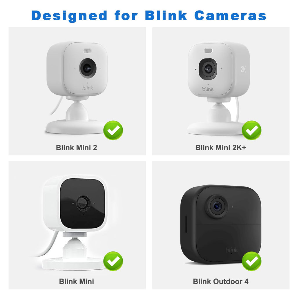 Blink Mini 2 Camera Mount, No Drilling Wall Mount Compatible with Blink Mini 2K+/Outdoor 4 Cameras, Adhesive Holder for Indoor Outdoor Camera, White, 3 Pack