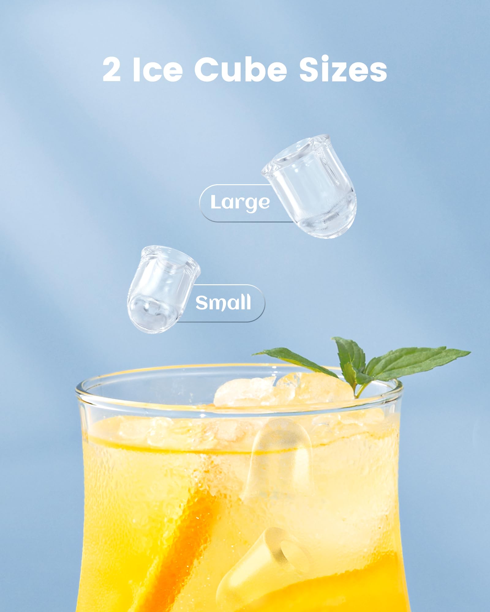 CyberChill Nugget Ice Maker Countertop 44lbs Per Day Pebble Sonic Ice Makers Machine Chewable Pellet Ice with Self-Cleaning Removable Water Tank See Through Window for Home/Kitchen/Office