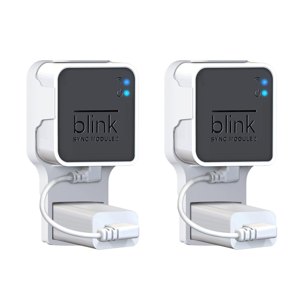 Kidjoyo Wall Mount for Blink Sync Module 2 with Short Cable - Save Space - No Messy Wires - Easy Move Mount Bracket Holder for Blink Outdoor Indoor Security Camera