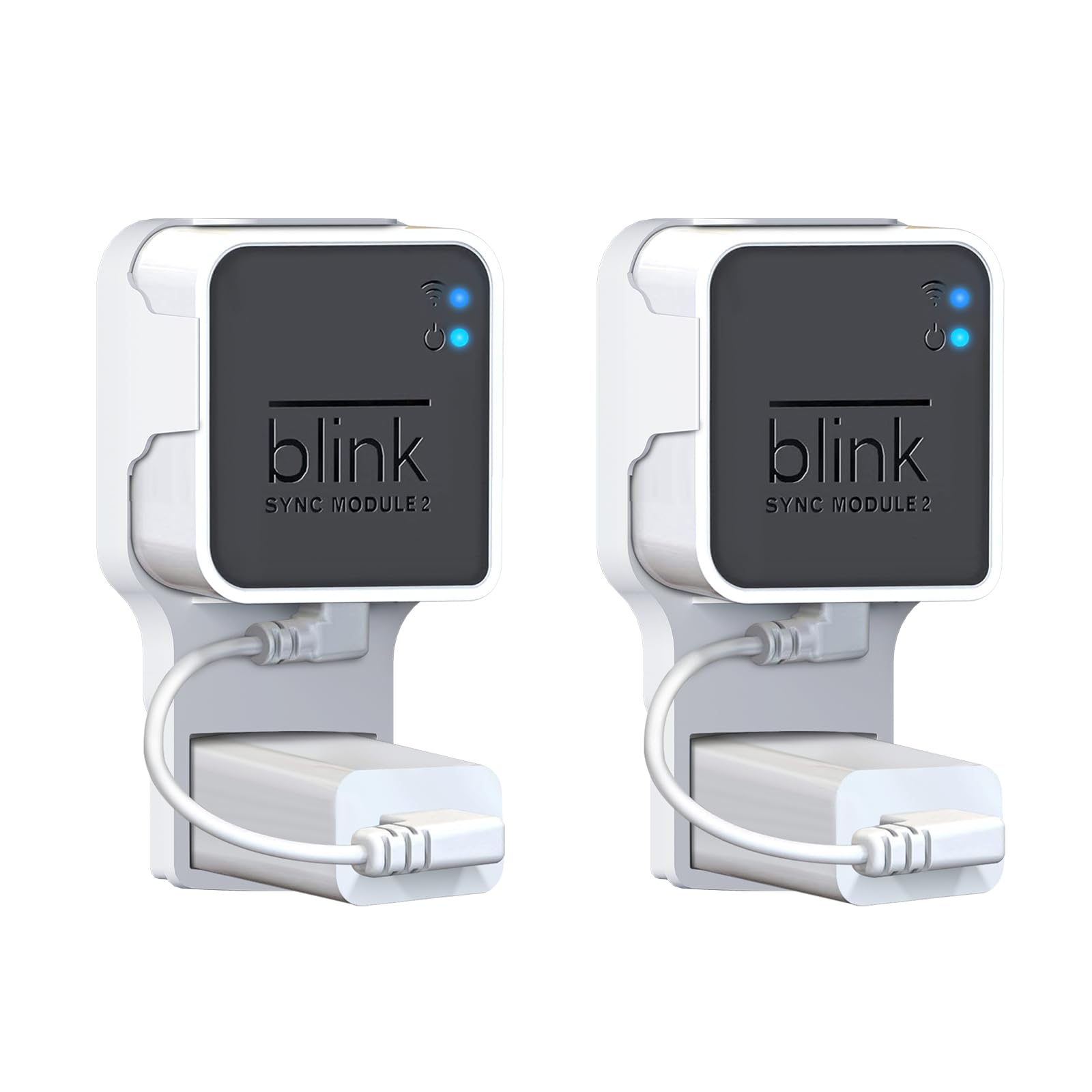 Kidjoyo Wall Mount for Blink Sync Module 2 with Short Cable - Save Space - No Messy Wires - Easy Move Mount Bracket Holder for Blink Outdoor Indoor Security Camera