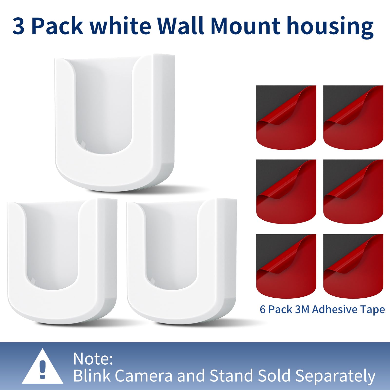 Blink Mini 2 Camera Mount, No Drilling Wall Mount Compatible with Blink Mini 2K+/Outdoor 4 Cameras, Adhesive Holder for Indoor Outdoor Camera, White, 3 Pack