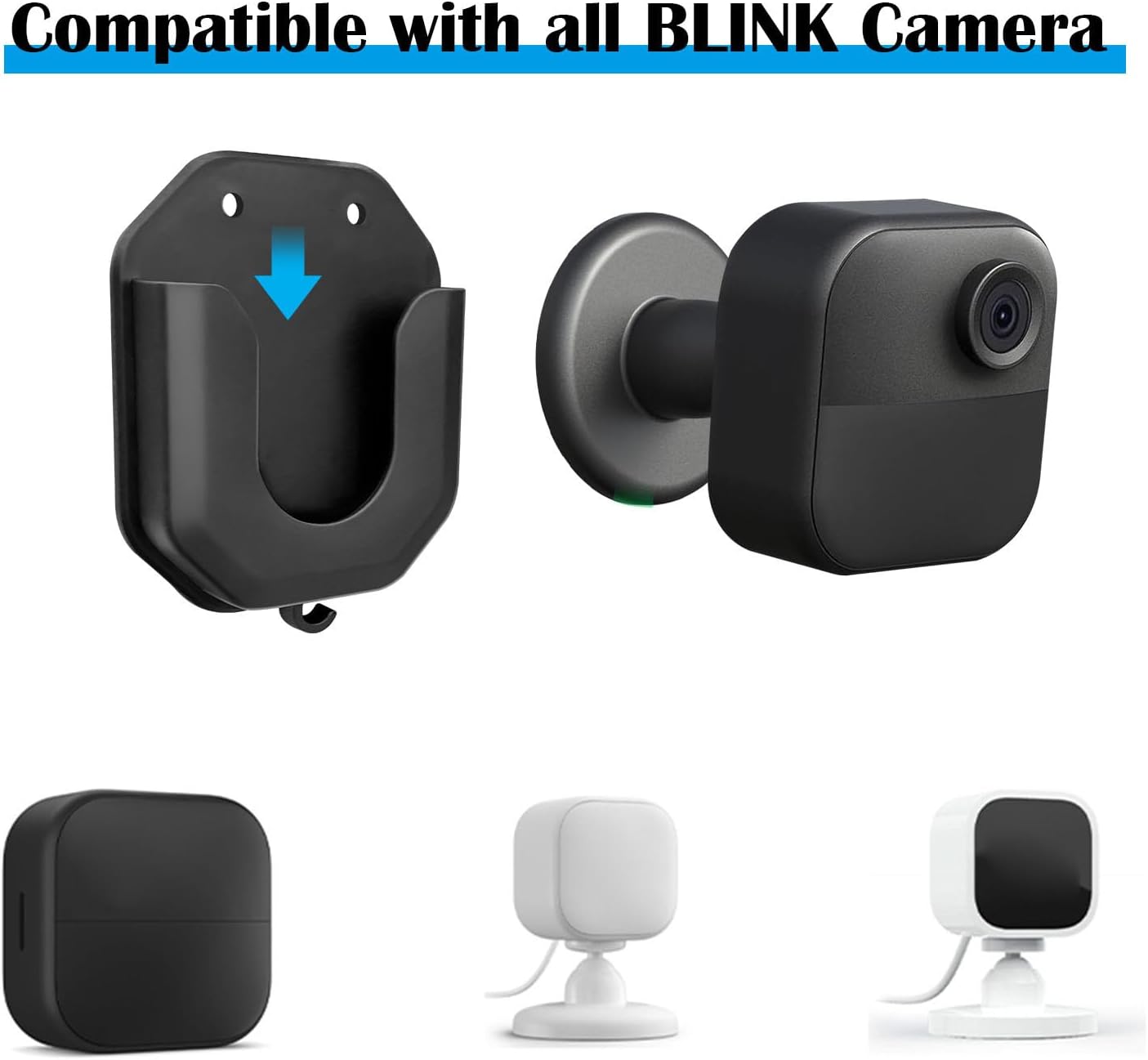 KANASI Camera Wall Mount Stand, Self Adhesive Holder for Blink Outdoor 4 Mini 2 Ring Indoor Cam 2nd Gen