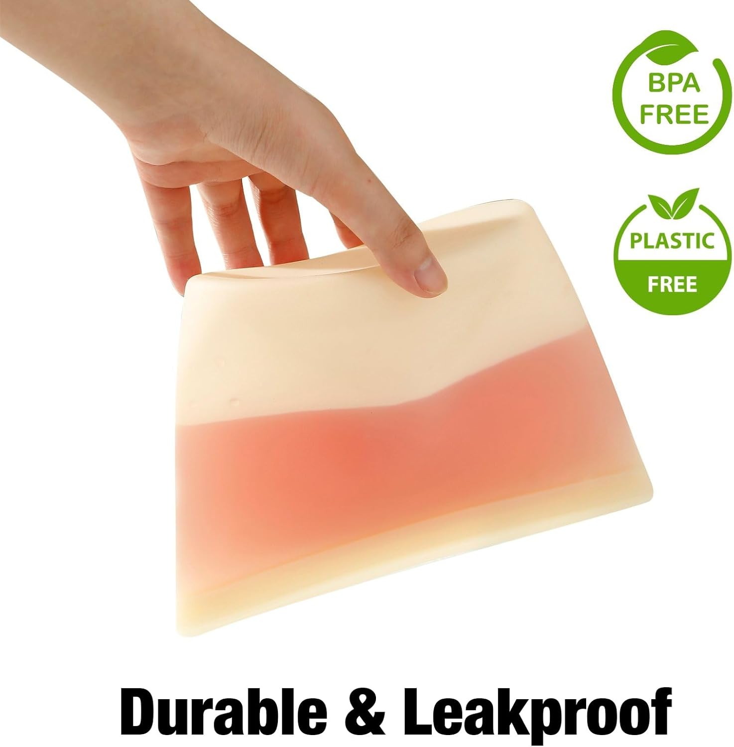 6 Pack Reusable Silicone Food Storage Bags, Emptycolor Reusable Bags, Leakproof Freezer Bag for Sandwich, Snack, Dishwasher Safe, BPA Free