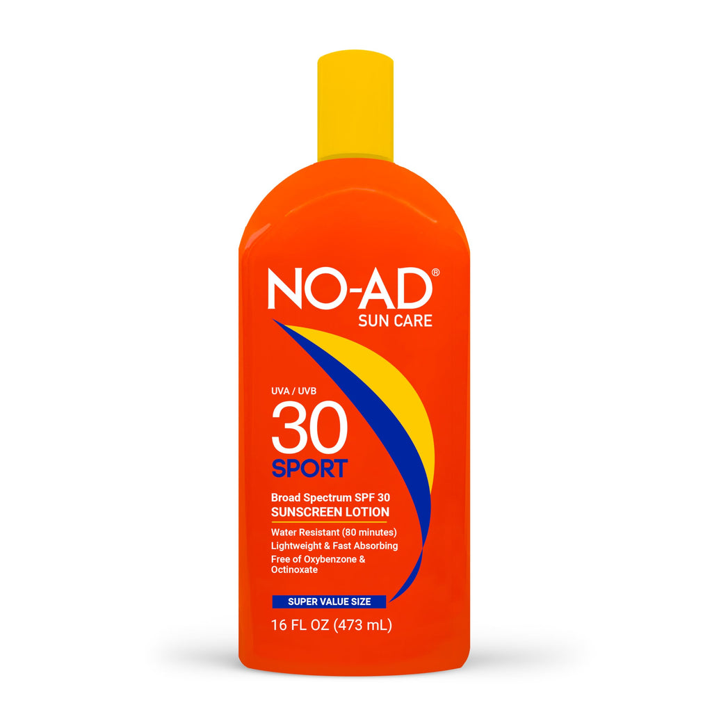 NO-AD SPF 50 SPORT Sunscreen Lotion | Hypoallergenic | Broad Spectrum UVA/UVB Protection | Water Resistant | Octinoxate & Oxybenzone Free with moisturizing Vitamin E and Aloe 16oz