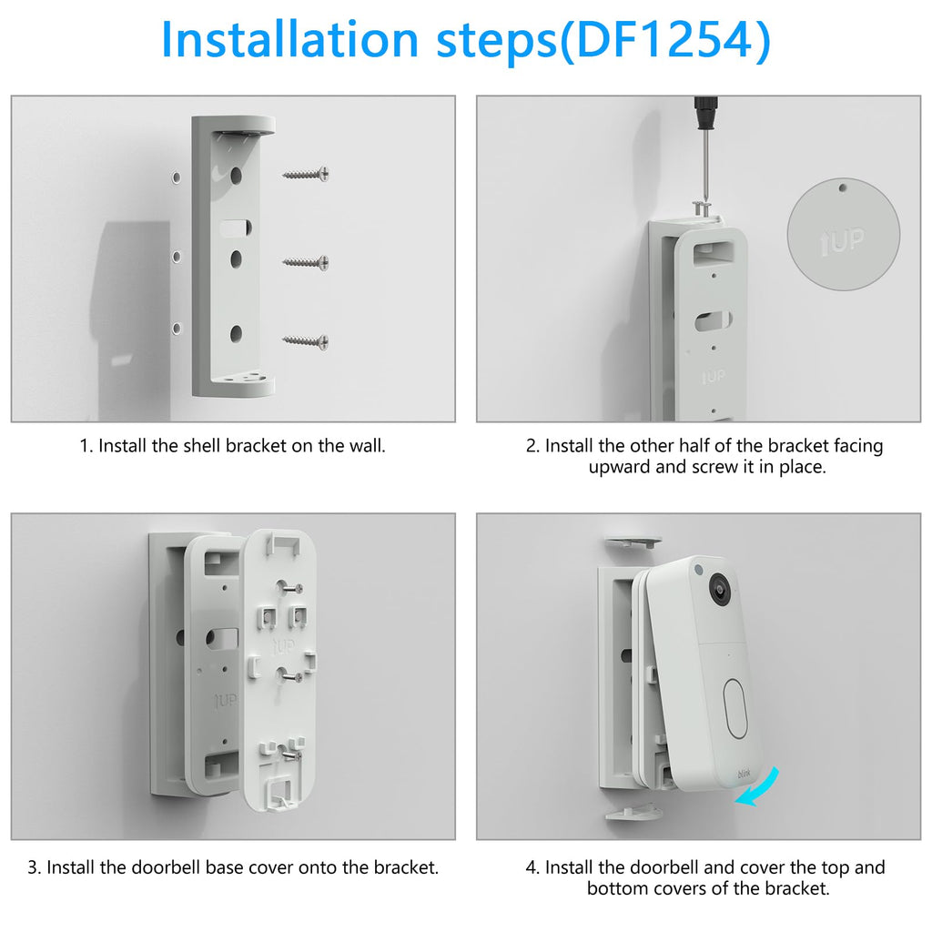 Blink Doorbell Mount, Adjustable Angle (0-45 Degree R/L) Mount for Blink Video Doorbell Newest Model (Black)