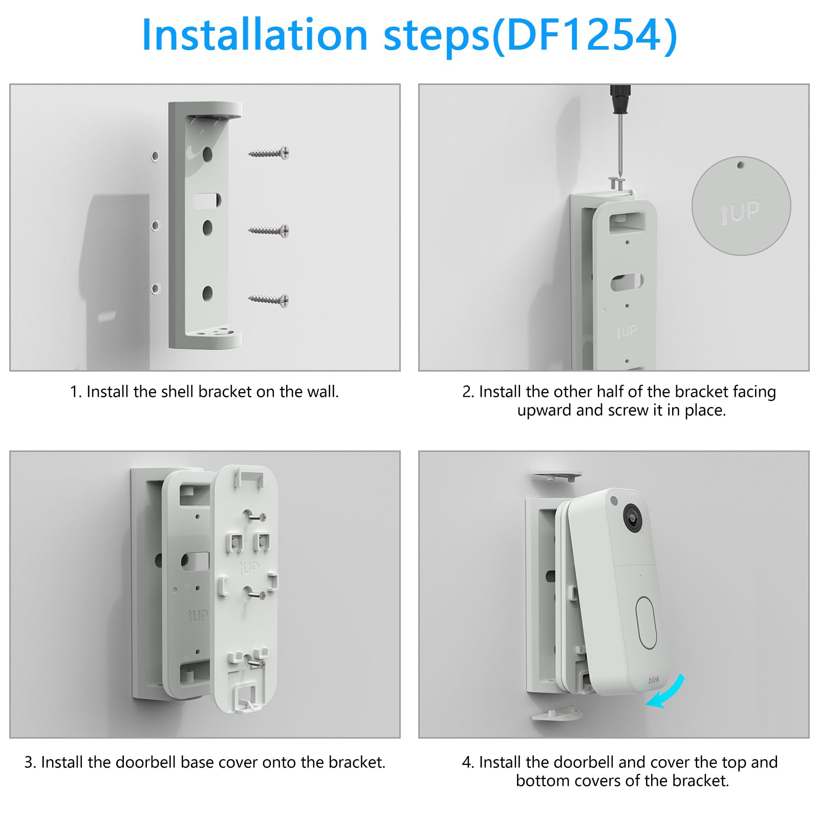 Blink Doorbell Mount, Adjustable Angle (0-45 Degree R/L) Mount for Blink Video Doorbell Newest Model (Black)