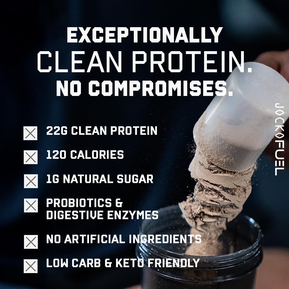 Jocko Fuel Whey Protein Powder, Chocolate Peanut Butter, 22g Protein, Digestive Enzymes + Probiotic Blend, No Sugar Added, with Essential Amino Acids + Electrolyte Minerals, 25 Servings