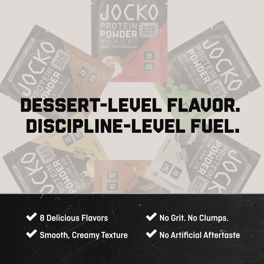 Jocko Fuel Whey Protein Powder, Chocolate Peanut Butter, 22g Protein, Digestive Enzymes + Probiotic Blend, No Sugar Added, with Essential Amino Acids + Electrolyte Minerals, 25 Servings
