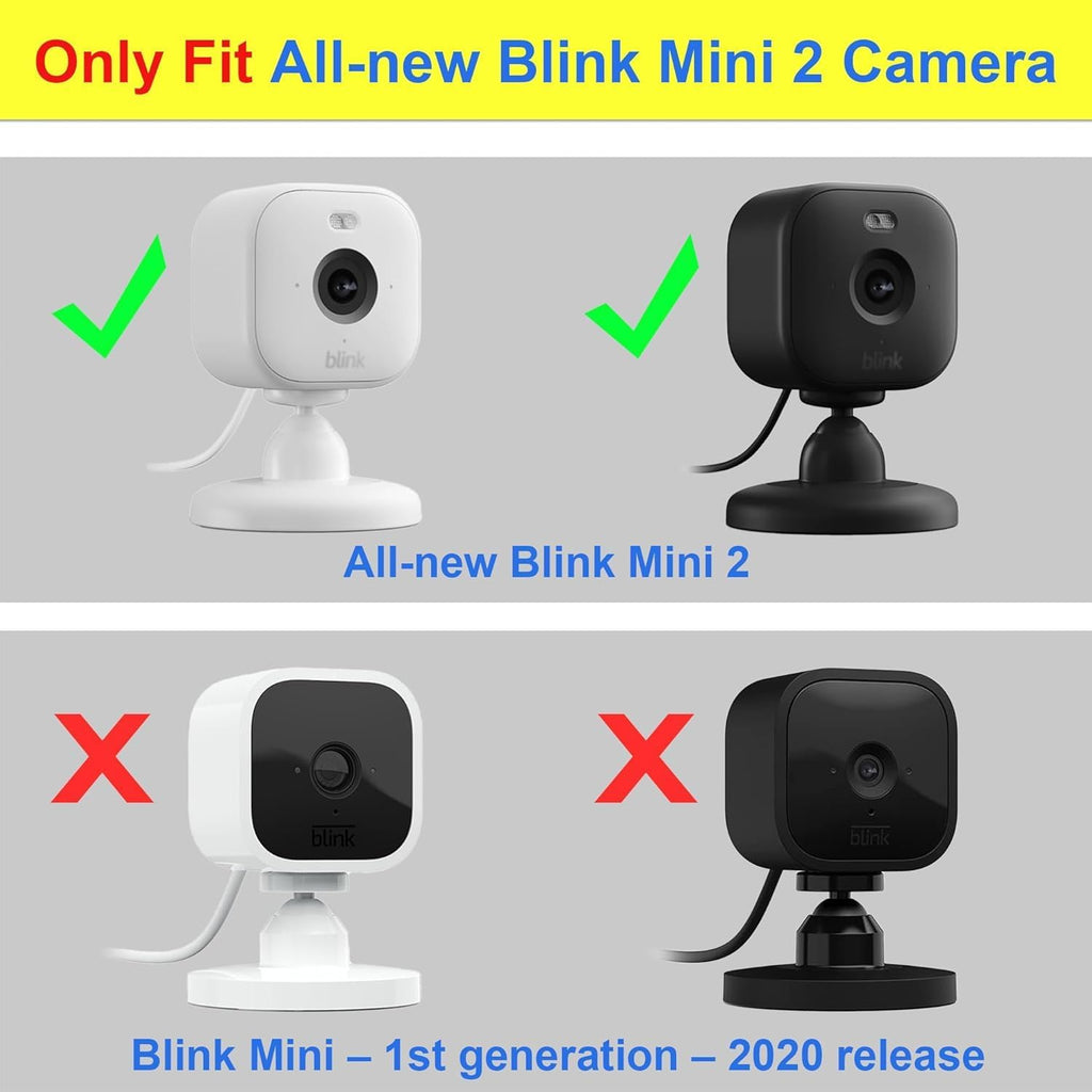 Gusfeliz Camera Case for Blink Mini 2 Camera (2024) Black Silicone Cover Waterproof Protective Cover,White