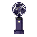 Handheld fan USB rechargeable small portable digital display | White