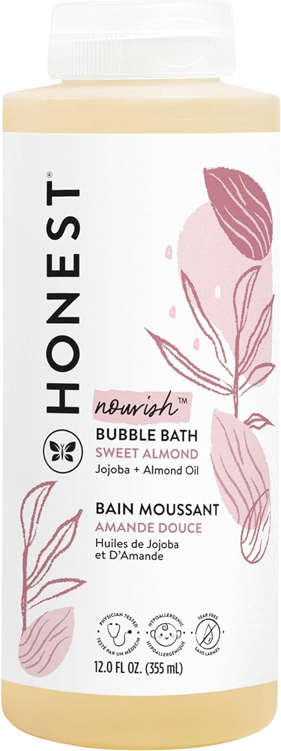 The Honest Company Foaming Bubble Bath Gentle for Baby, Naturally Derived, Tear-free, Hypoallergenic, Fragrance Free, Sensitive, 12 fl oz