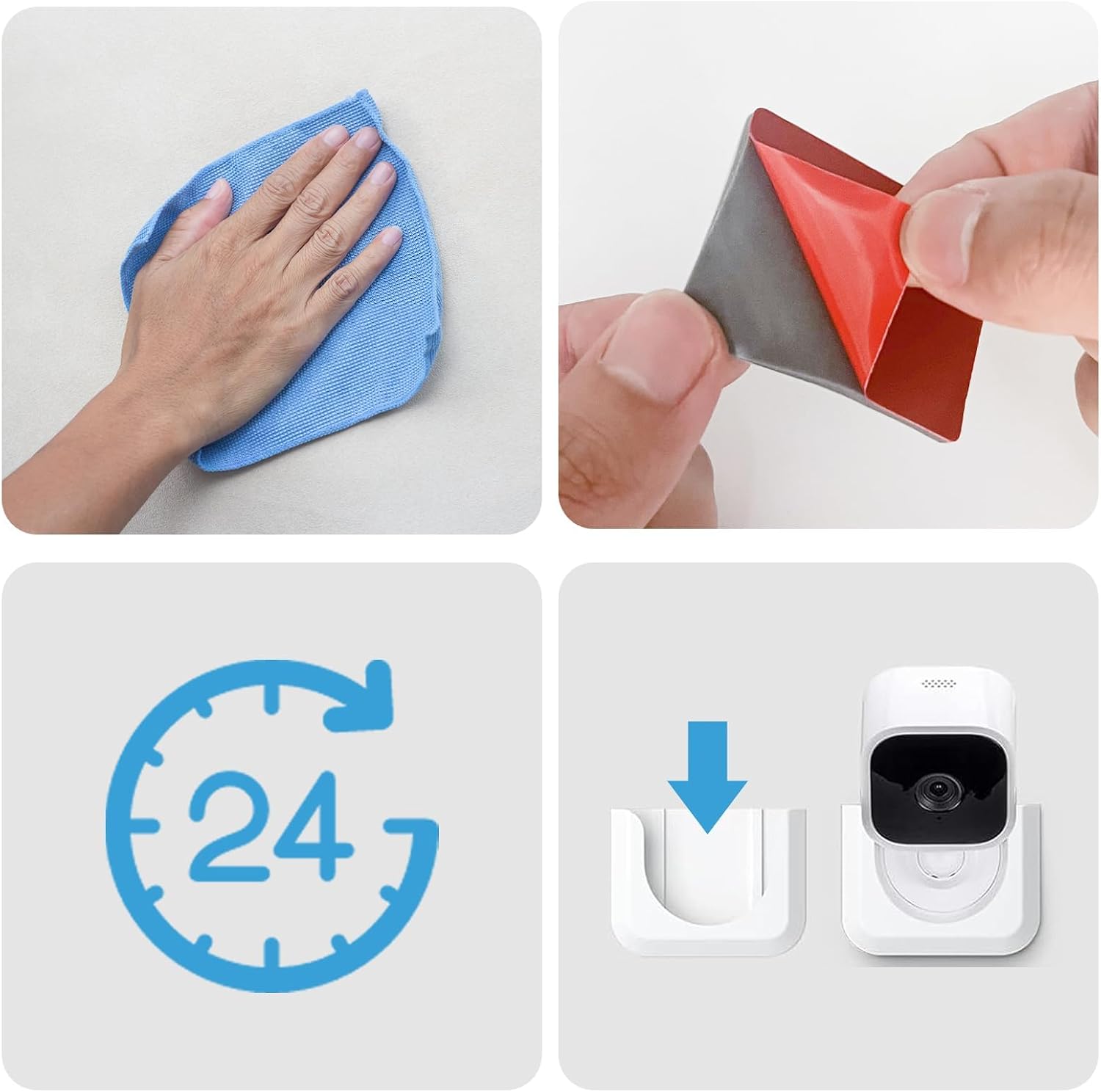 Adhesive Wall Mount Bracket for Blink Mini Indoor Camera, No Drill, No Screws, Decorate Damage-Free, Easy to Install (2 Pack)