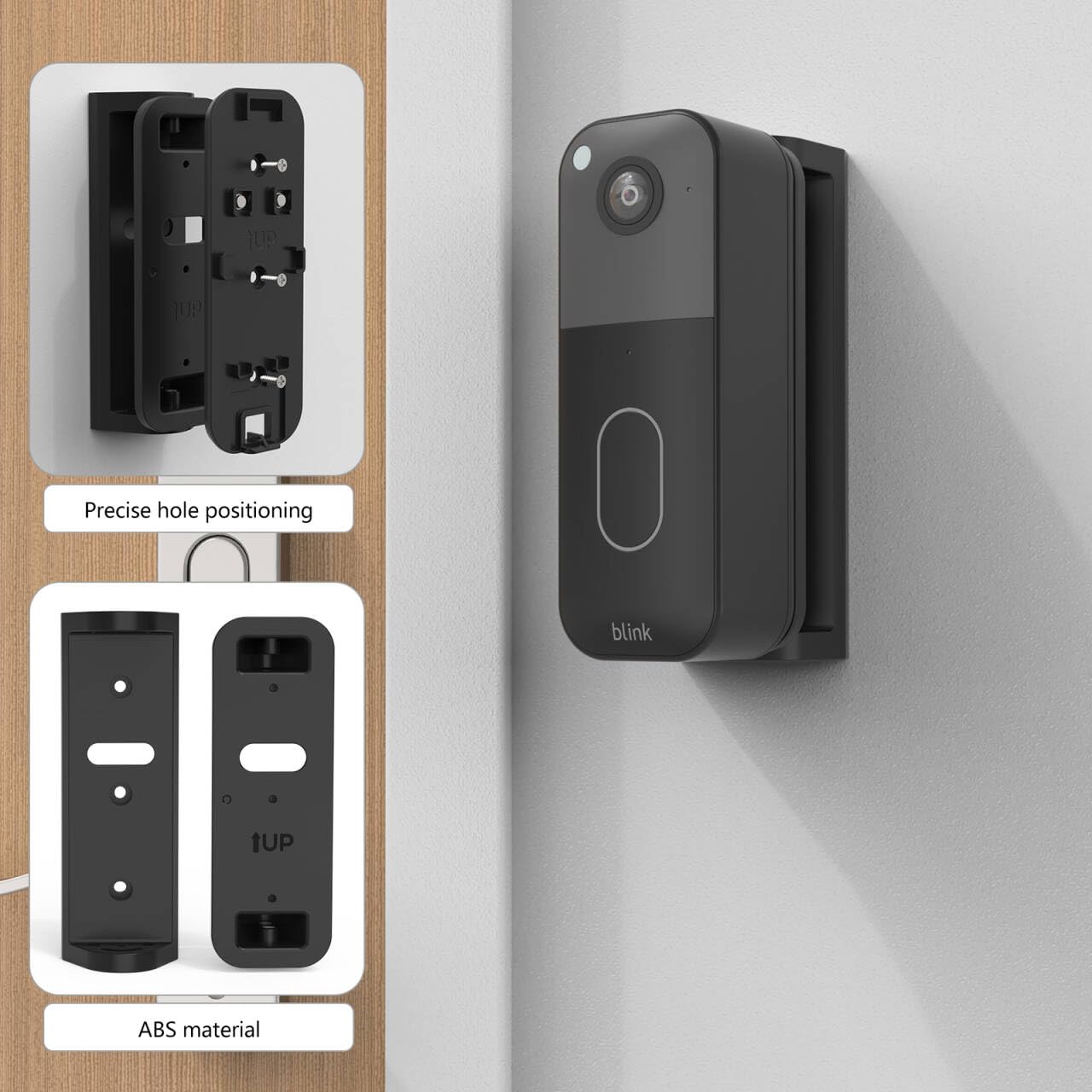 Blink Doorbell Mount, Adjustable Angle (0-45 Degree R/L) Mount for Blink Video Doorbell Newest Model (Black)