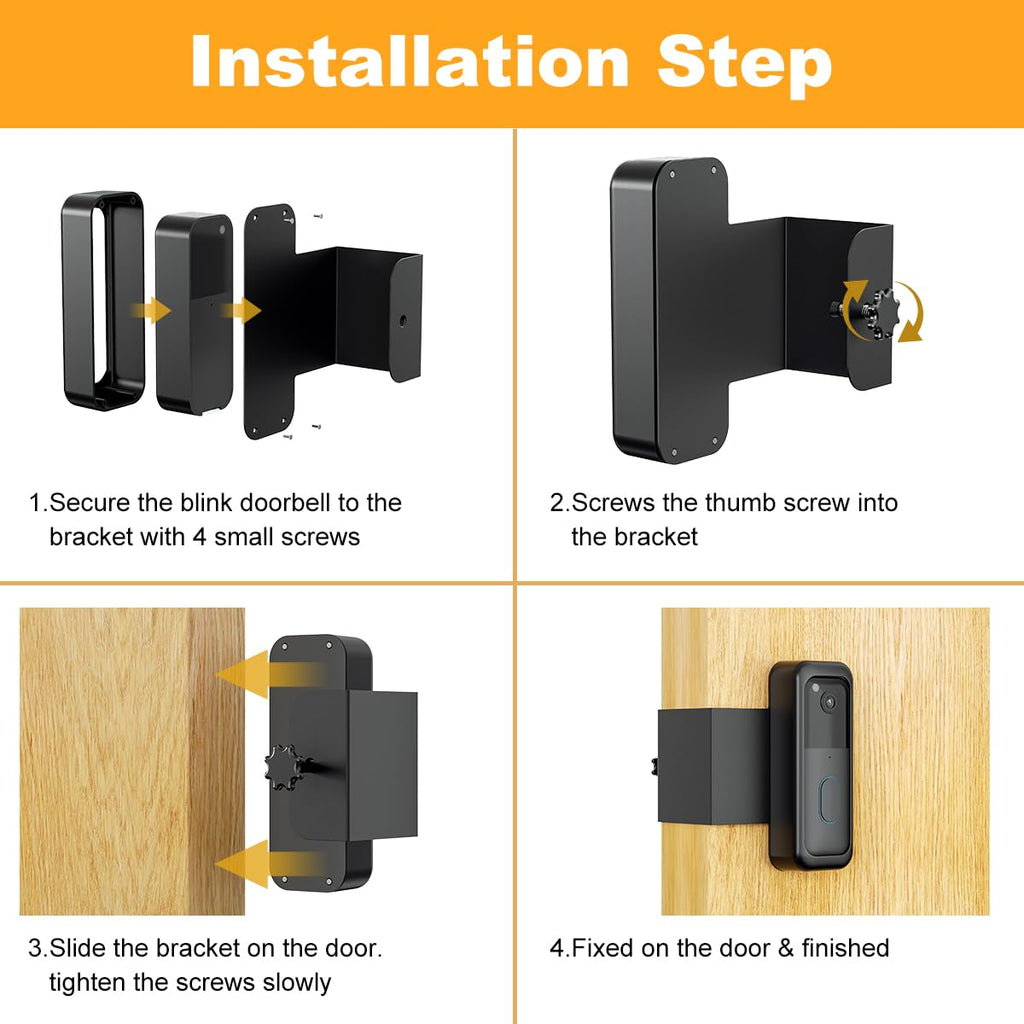 Blink Doorbell Mount, Anti-Theft Video Doorbell Door Mount Bracket No Drilling, Fit for All-New Blink Doorbell(2nd Gen), Not for Security Door (White)