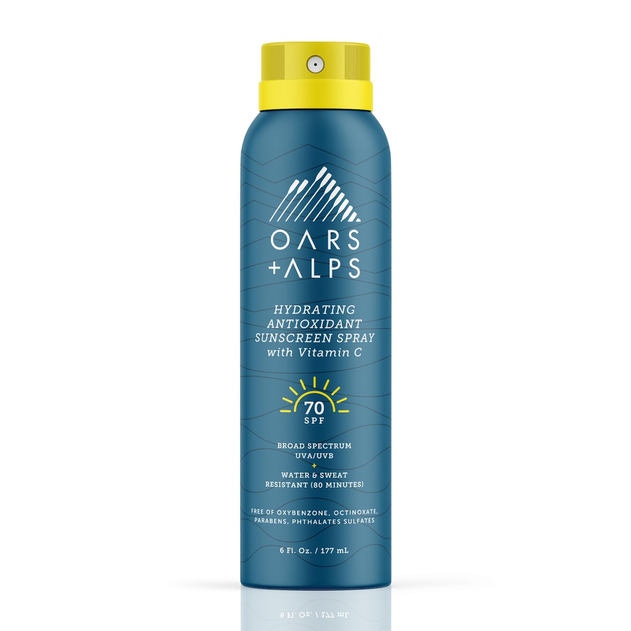 Oars + Alps SPF 50 Face & Body Broad Spectrum Sunscreen Spray | Fast-Absorbing, Lightweight, Non-Greasy, Hawaii Reef Act 104 Compliant, Water-Resistant, Octinoxate + Oxybenzone Free, 6 Oz, 1 Pack