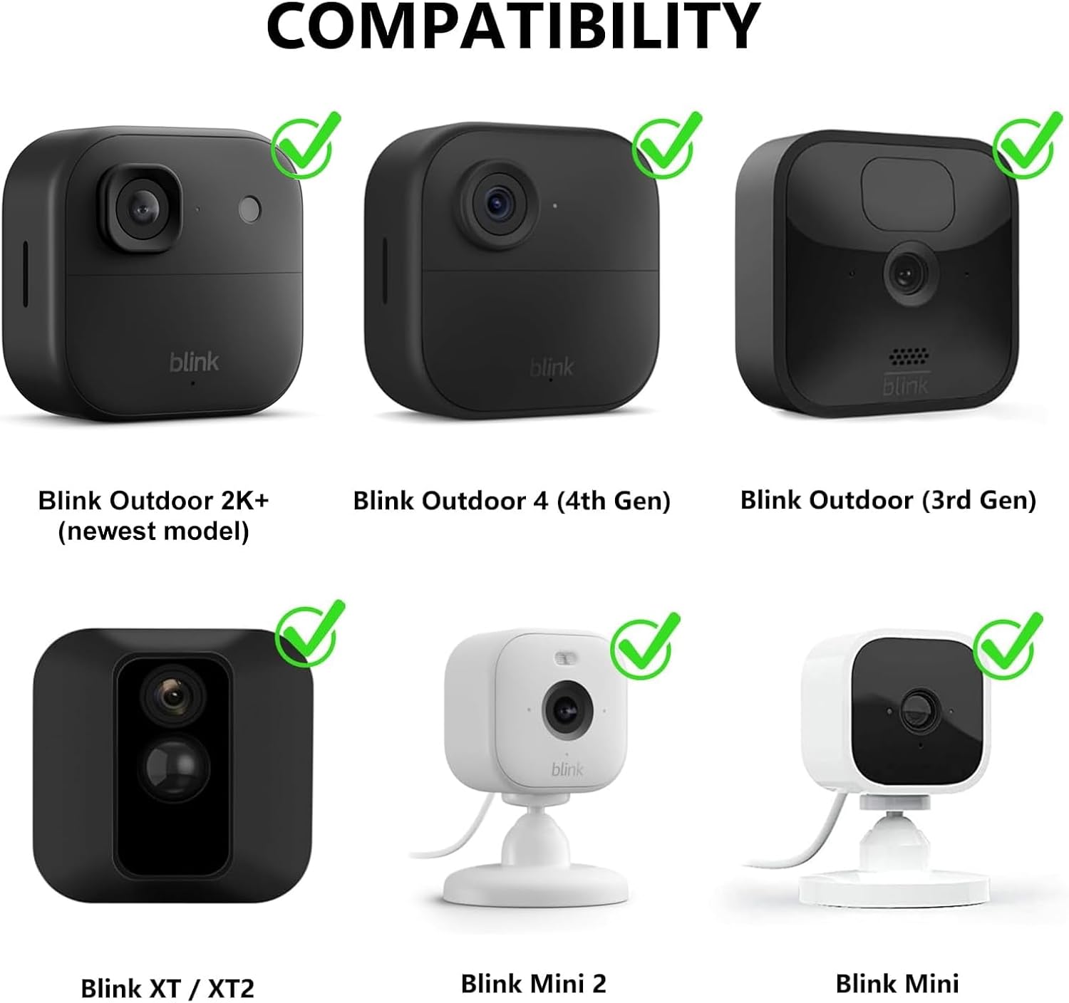 ALERTCAM 2Pack Suction Cup Mount for Blink Outdoor 2K+ / Outdoor 4 (4th Gen)/(3rd Gen), Blink XT / XT2 / Mini, Attach Your Home Security Camera with No Tools