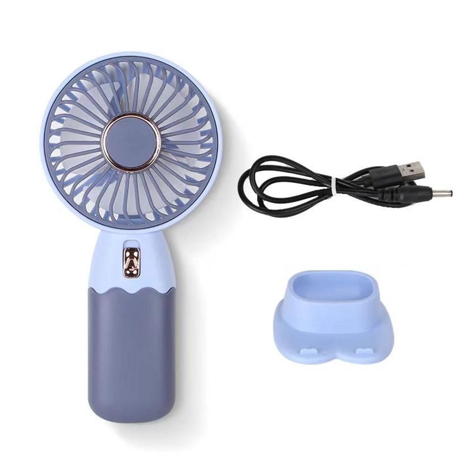 2 In 1 Mini Electric Fan Outdoor Portable Handheld Usb Rechargeable Cooling Desk With Mobile Phone Stand Function Summer