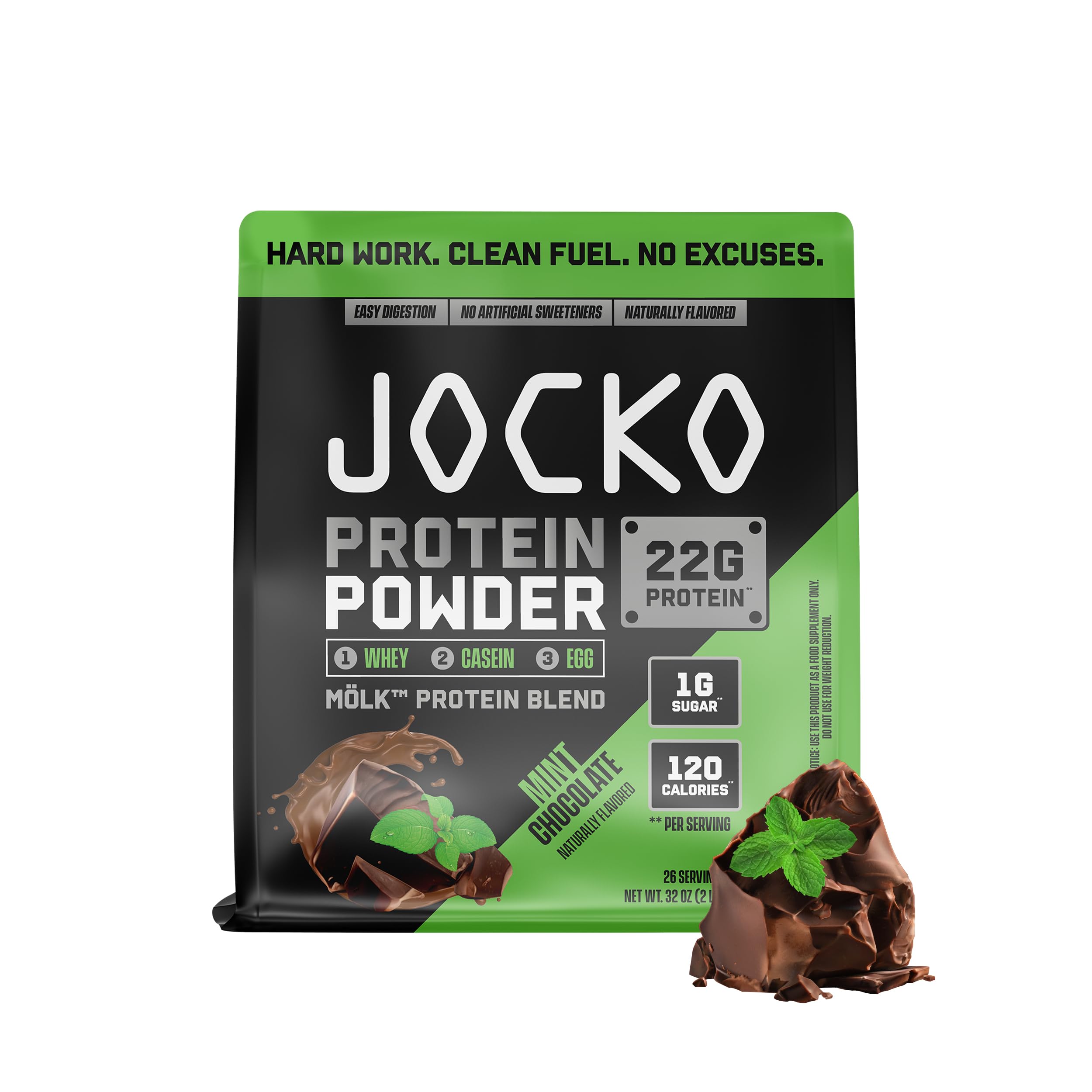 Jocko Fuel Whey Protein Powder, Chocolate Peanut Butter, 22g Protein, Digestive Enzymes + Probiotic Blend, No Sugar Added, with Essential Amino Acids + Electrolyte Minerals, 25 Servings