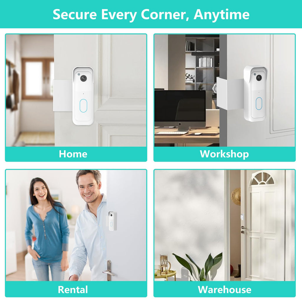 No-Drill Blink Doorbell Mount, Anti-Theft Door Mount for Blink Doorbell Camera, Quick Install Doorbell Kits Ideal for Rental Apartments, No Sensor Blockage, Black